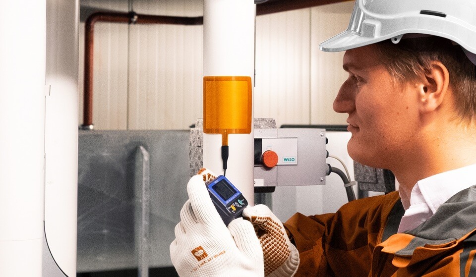 measuring heat flux on a pipe